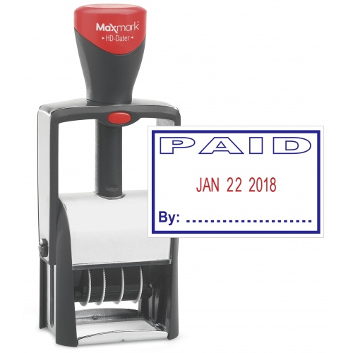 Paid Heavy Duty Rubber Stamp for Financial Document Tracking